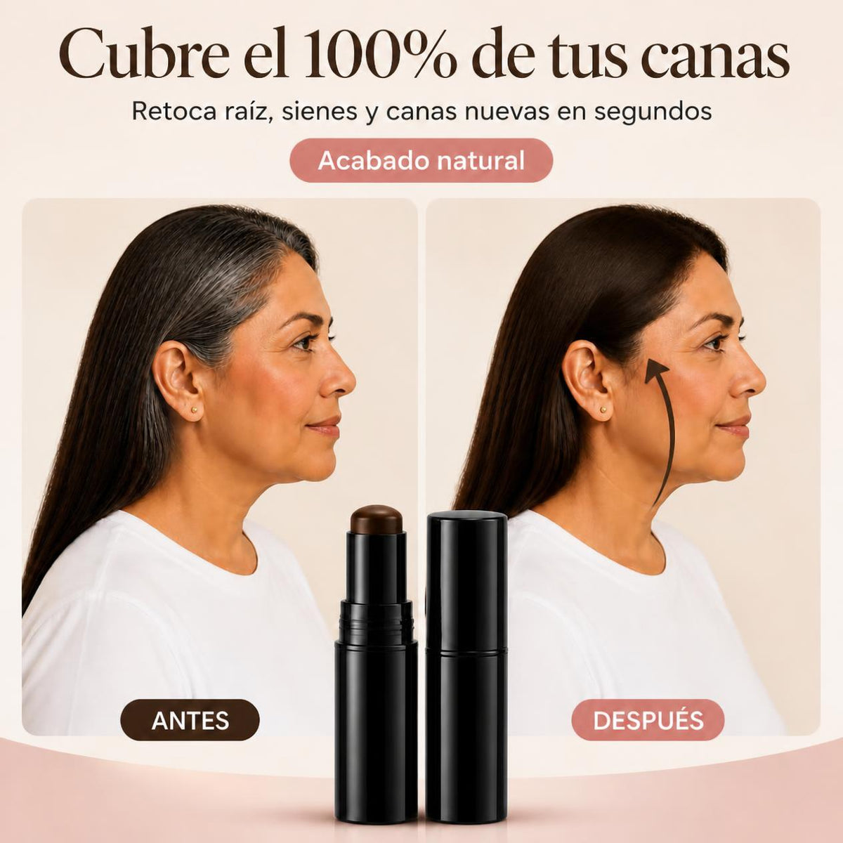 Cubre tus canas en <em>10 segundos</em>, sin tinte